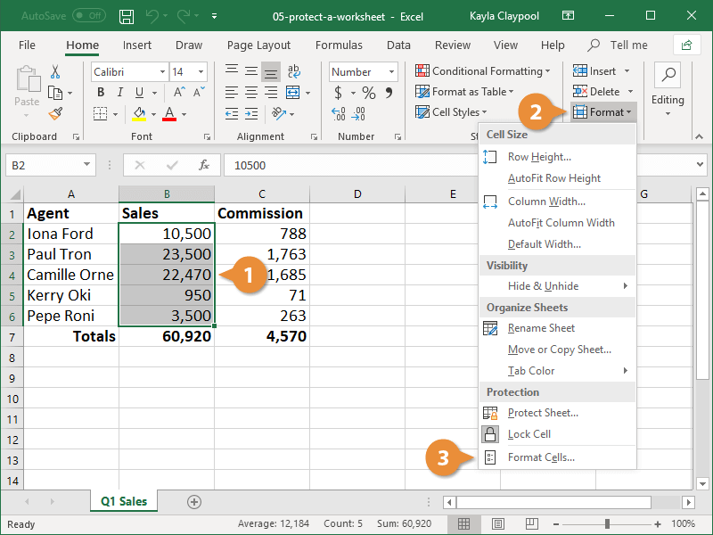 Lock Cells in Excel and Protect Worksheet